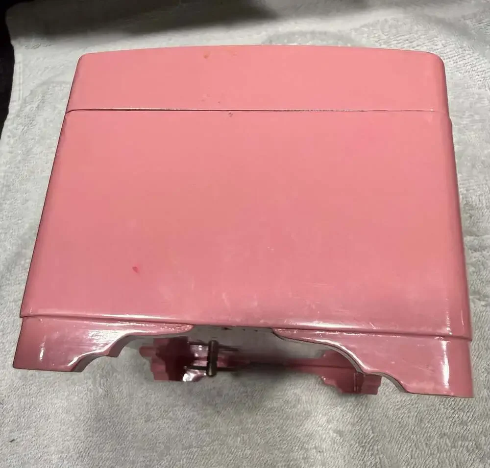 Vintage Pink Floral Wooden Jewelry Music Box with Mirror